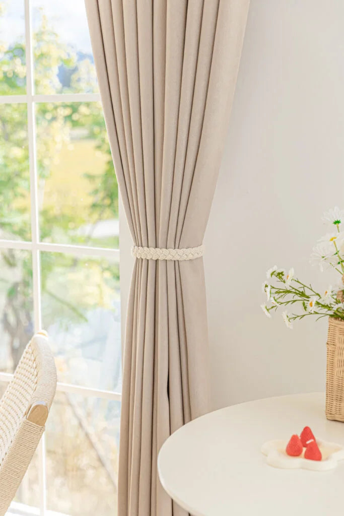 Nordic Wind High Quality Fine Flash Ripple Curved Curtains