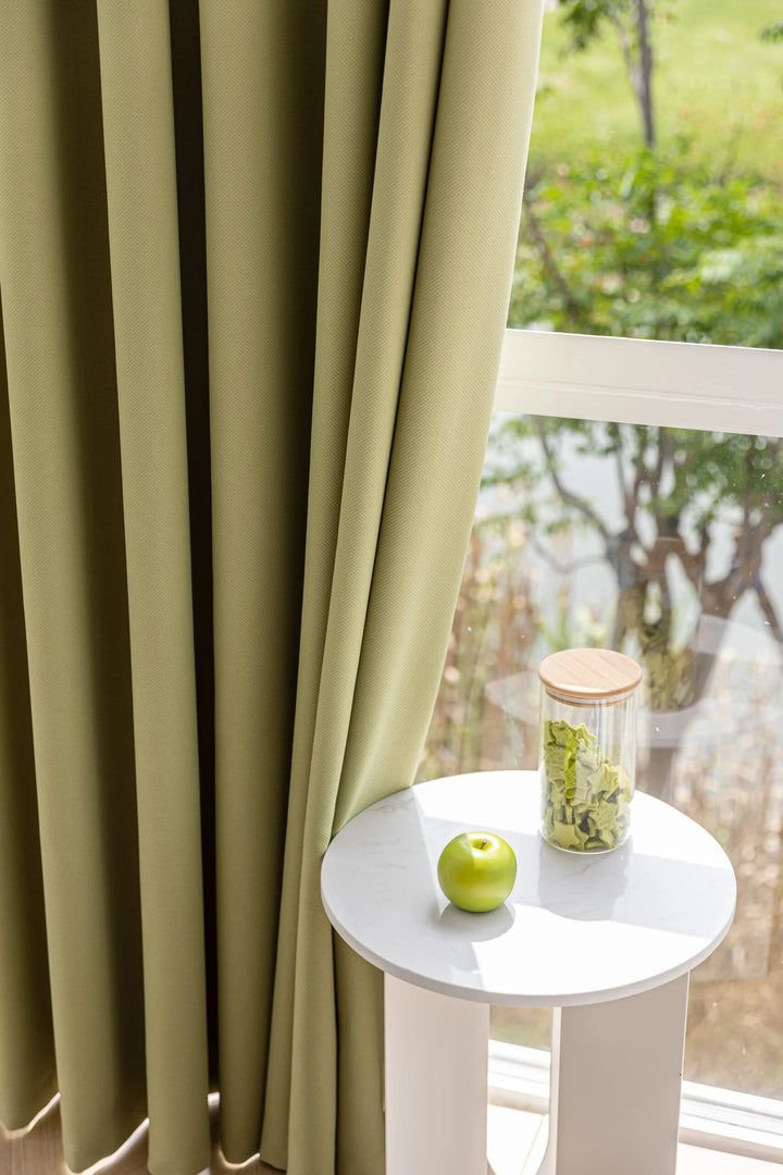 Double-sided With Rice Grains Texture Linen Blend Curtain