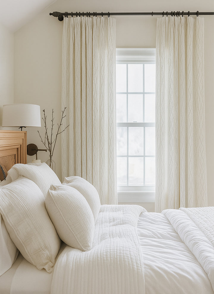 Linen Embroidered  Vertical Blinds - A Serene Blend of Nature and Artistry