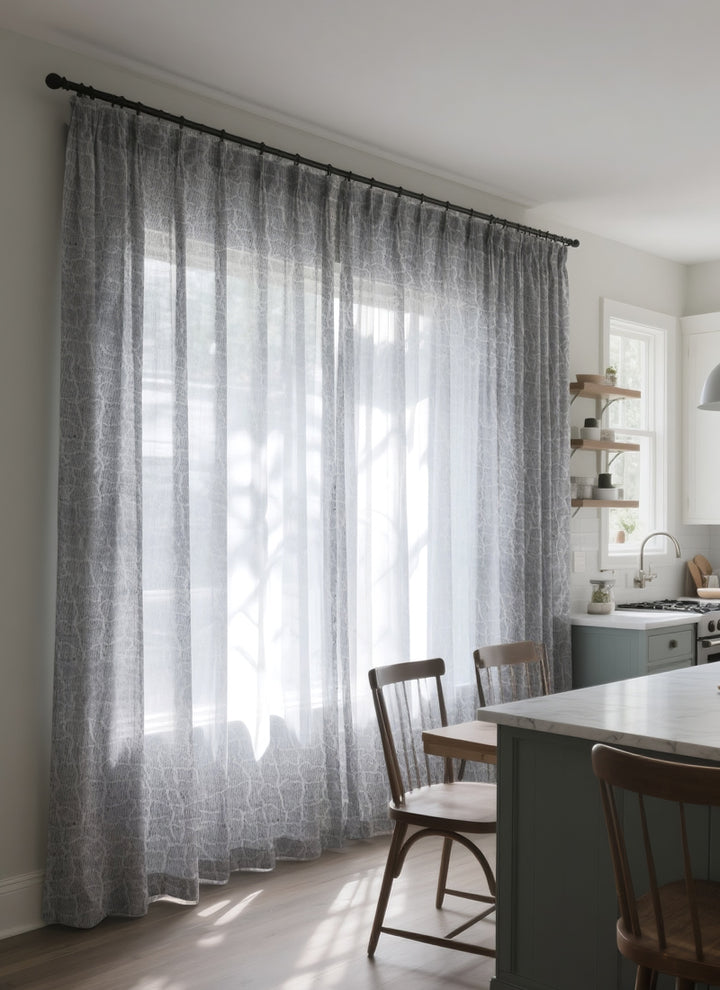 Whispering Ink Blossom Curtains: Elegant Tranquility in Abyssal Serenity