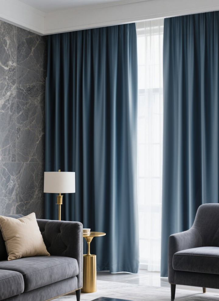 ‌Elegant Serenity Blackout Curtains in Chenille & Yang Jin Duan