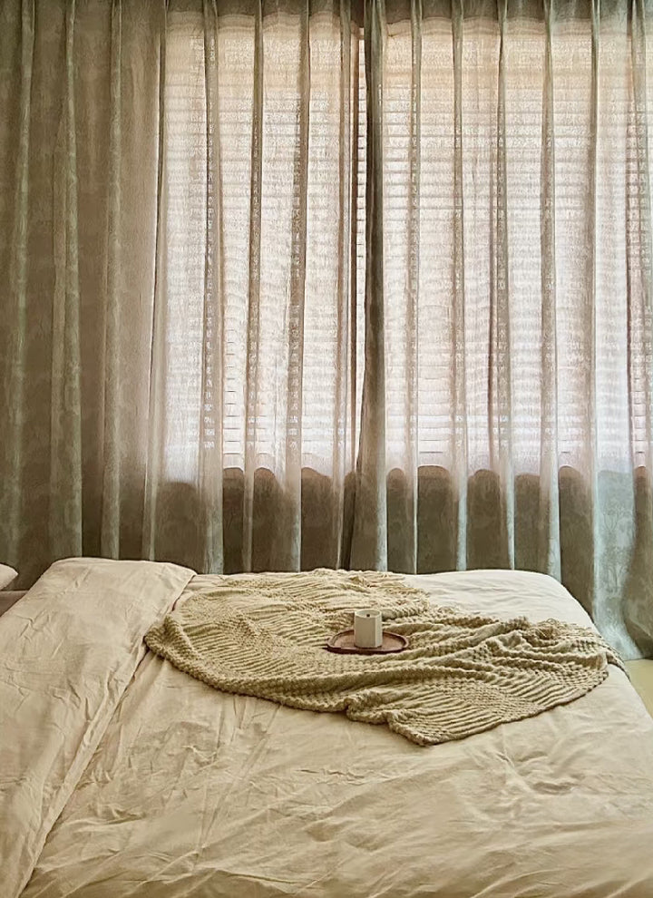 ‌Rustic Linen Sheers with Earthy Elegance