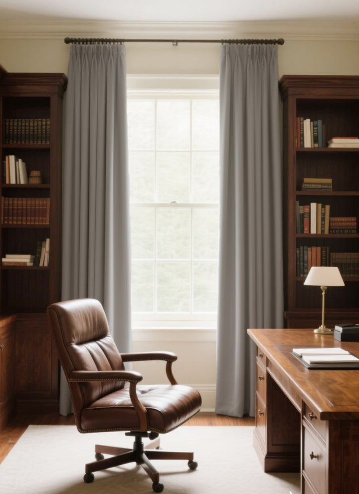 Linen 100% Blackout Curtains for Bedroom Full Light Blocking Curtains, Chenille Window Curtain for Living Room with Hooks(2 Panels, Anthracite Gray)