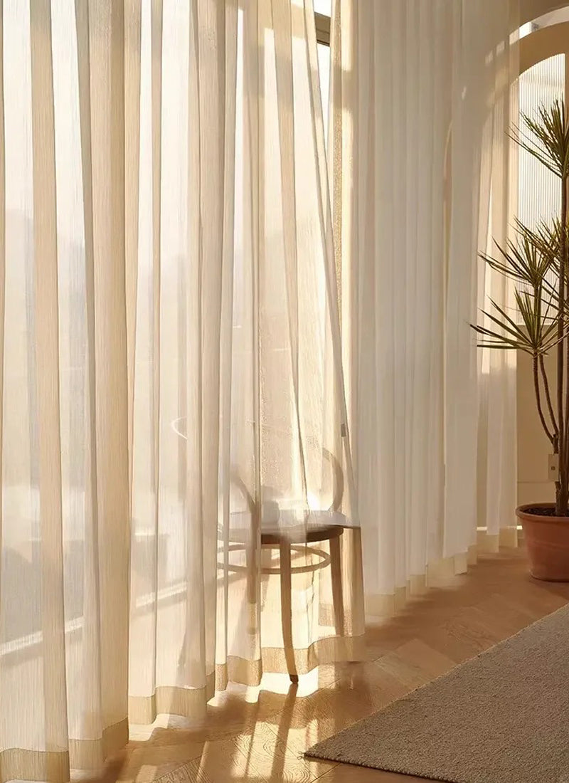 Dreamy Sheer Curtains Woven With Golden Thread