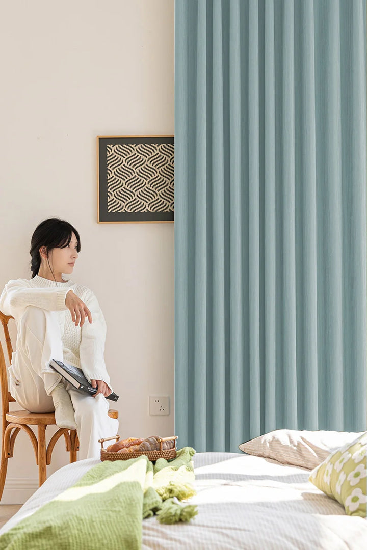 3D Vertical Stripe Texture Chenille Curtains