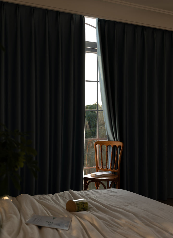 ‌Elegant Serenity Blackout Curtains in Chenille & Yang Jin Duan