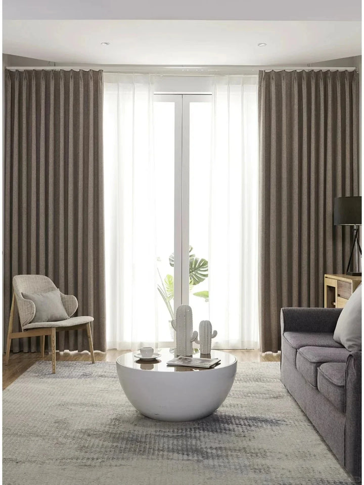 Modern Minimalist Suit Material Double-sided Cotton Dnd linen Curtains
