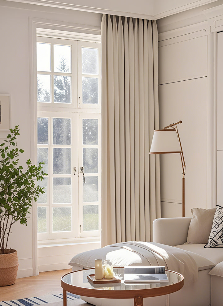 Double-sided With Rice Grains Texture Linen Blend Curtain