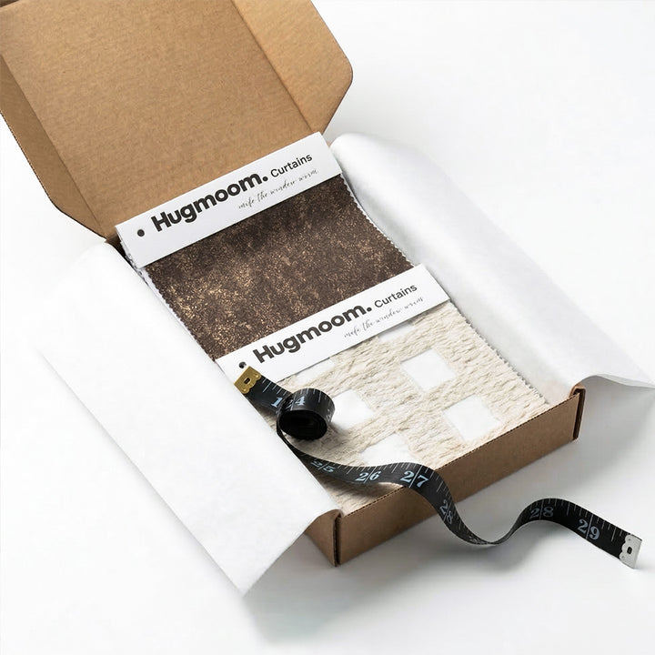Hugmoom Curtain Fabric Swatch Set – Premium Sample Set in Eco-Friendly Packaging (USA, Canada, EU)