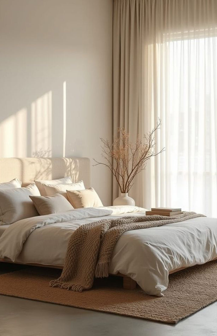 ‌Elegant Linen Sheer Curtain with Light Filtering, Luxurious Drape for Home