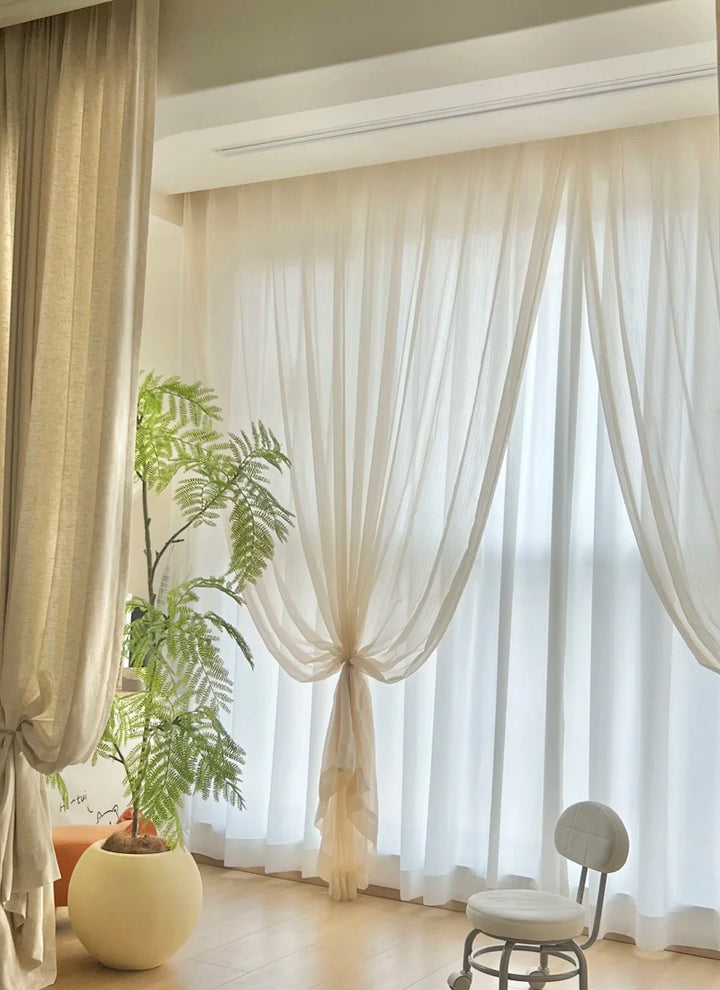 Dreamy Sheer Curtains Woven With Golden Thread