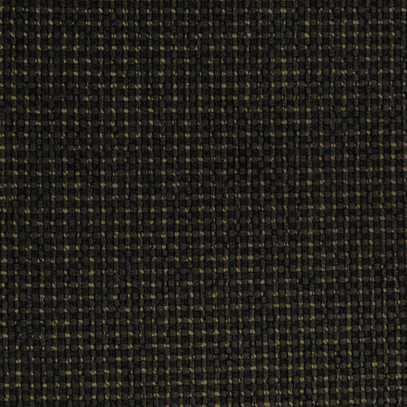 Close-up of dark textured blackout curtain fabric with woven grid pattern