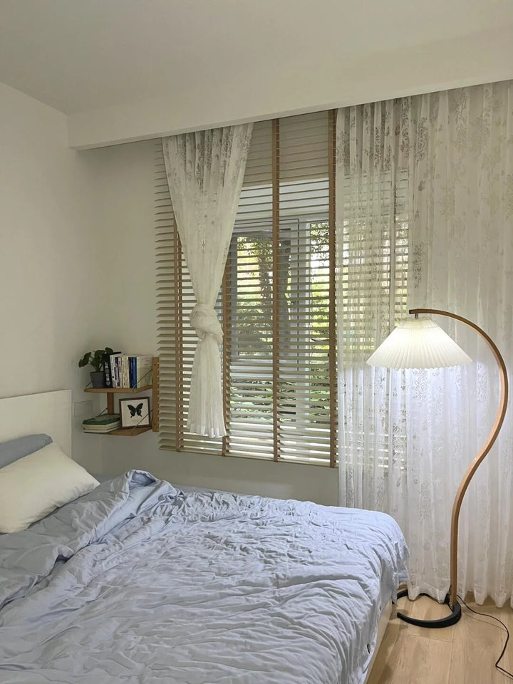 French Romantic Rose Cutout Pattern Gauze Curtain
