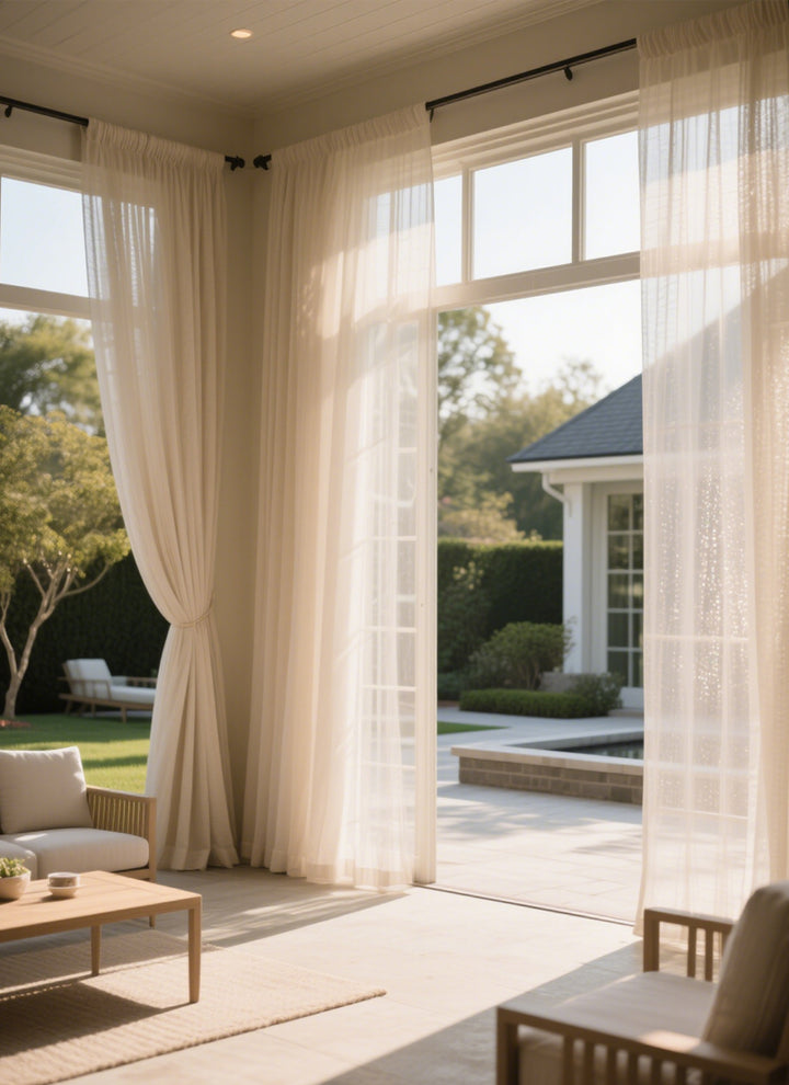Dreamy Sheer Curtains Woven With Golden Thread