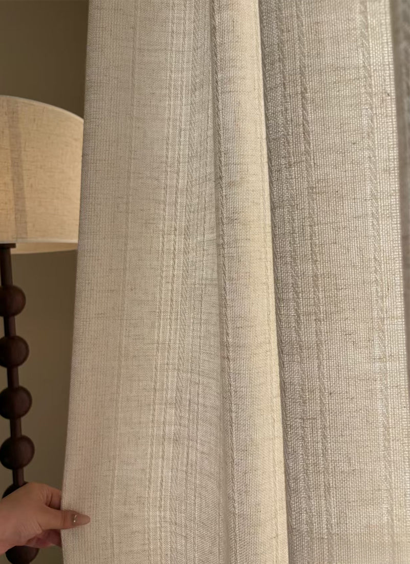 ‌Rustic Linen Sheers with Earthy Elegance