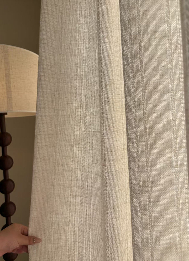 ‌Rustic Linen Sheers with Earthy Elegance
