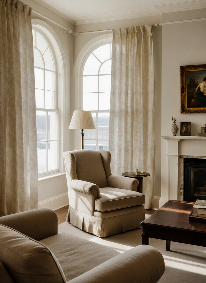 Nature-Inspired Whispering Leaf Sheer Curtains-allowing natural light to softly cascade through, enhancing the elegance of any room.