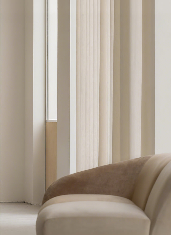 Linen Embroidered  Vertical Blinds - A Serene Blend of Nature and Artistry
