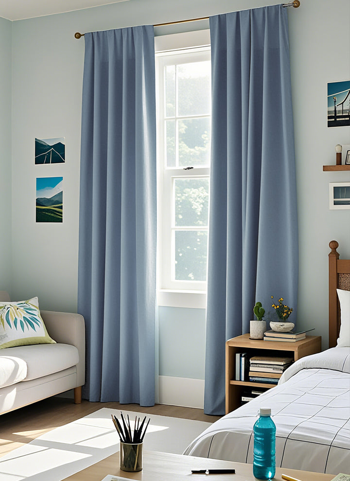 Double-sided With Rice Grains Texture Linen Blend Curtain