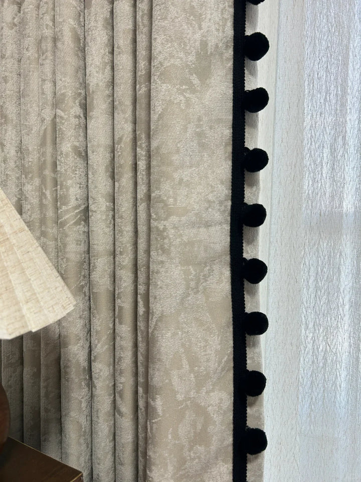 French Retro Chenille Blackout Curtains-2024 Fashion Downton Abbey Lace Fabric