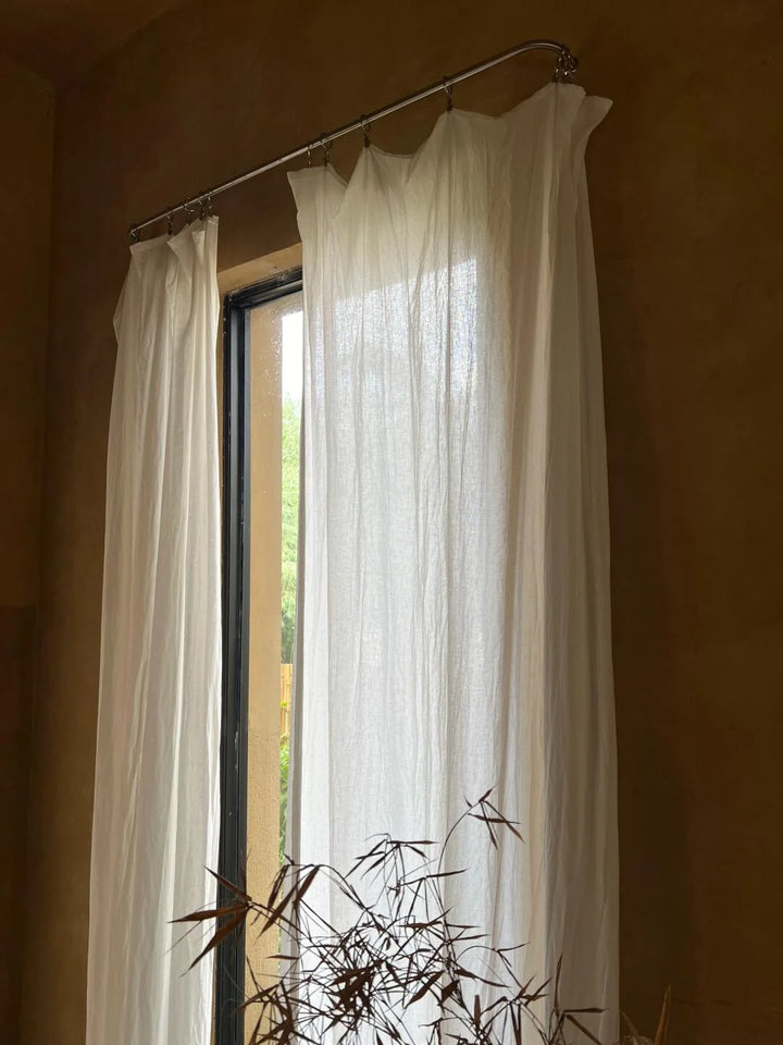 Pure Luxury with French Imported 100% Linen Curtains in Crisp White