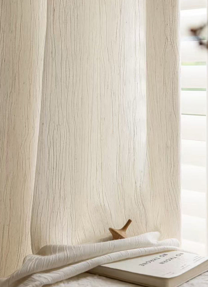 Linen Embroidered  Vertical Blinds - A Serene Blend of Nature and Artistry
