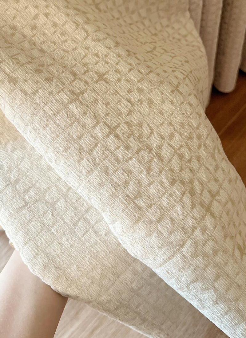 ‌Coastal Waffle Chenille Curtains – Rose Coast Inspired, Soft & Modern