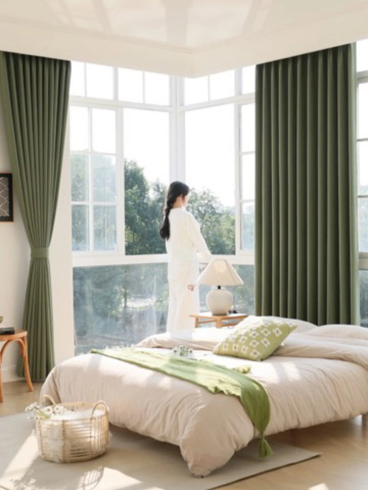 Superior Sense Bark Pressed Wrinkle, Super Soft Chenille Curtains