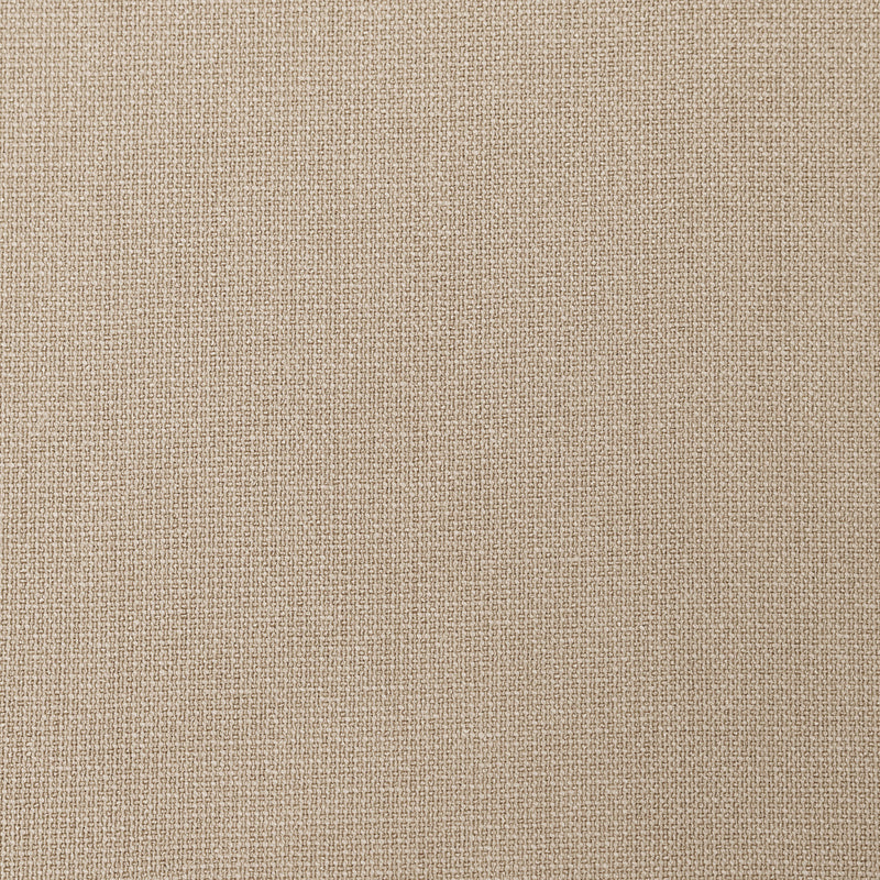 Textured beige blackout curtain fabric closeup, showing woven thermal material.