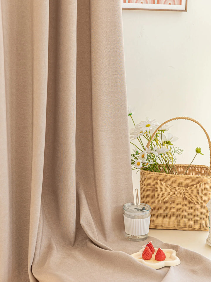 Nordic Wind High Quality Fine Flash Ripple Curved Curtains