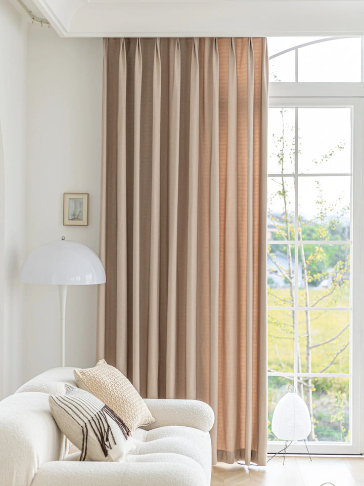 Nordic Wind High Quality Fine Flash Ripple Curved Curtains