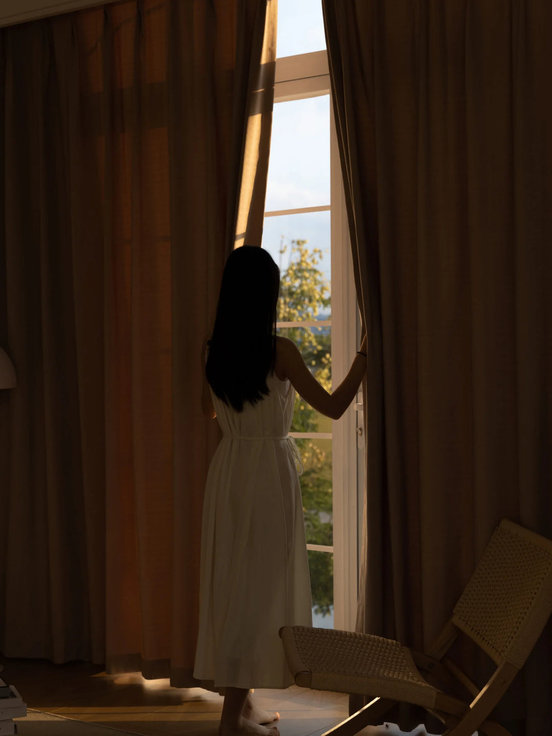 Nordic Wind High Quality Fine Flash Ripple Curved Curtains