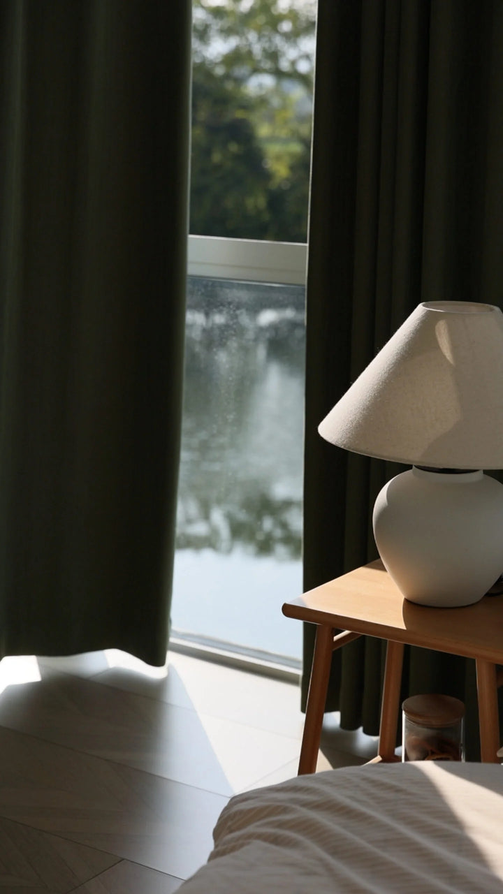 Superior Sense Bark Pressed Wrinkle, Super Soft Chenille Curtains