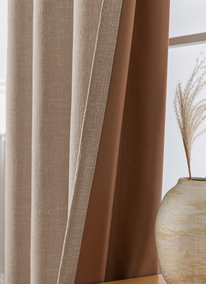 Linen 100% Blackout Curtains for Bedroom Full Light Blocking Curtains, Chenille Window Curtain for Living Room with Hooks(2 Panels, Anthracite Gray)
