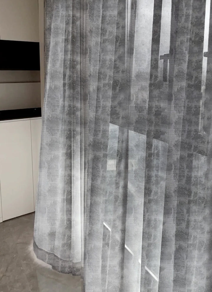 Whispering Ink Blossom Curtains: Elegant Tranquility in Abyssal Serenity