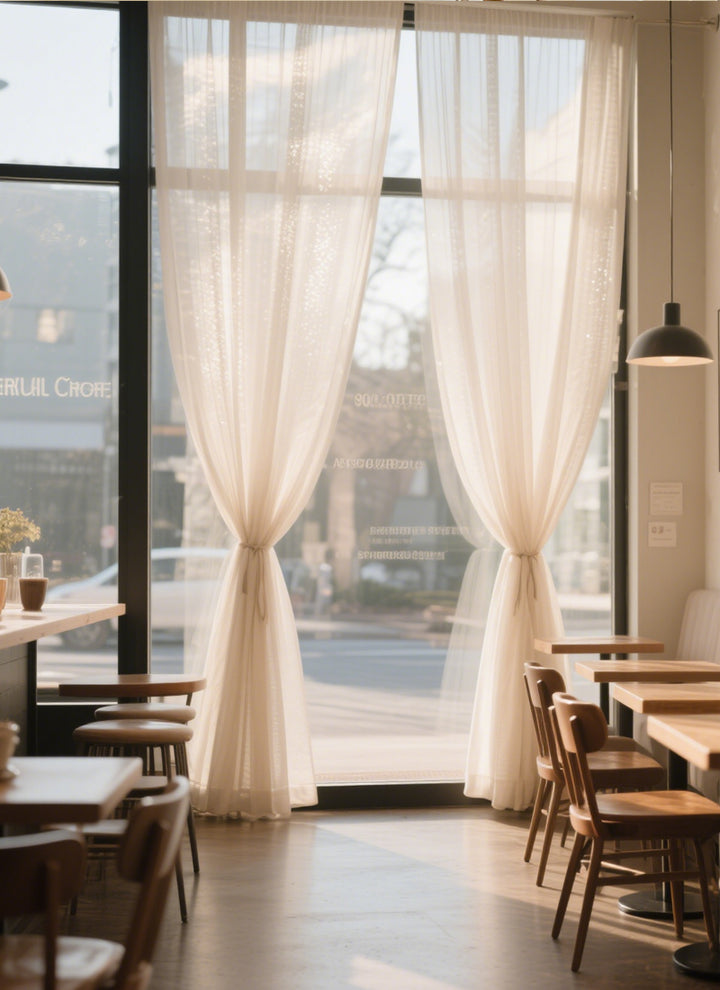Dreamy Sheer Curtains Woven With Golden Thread