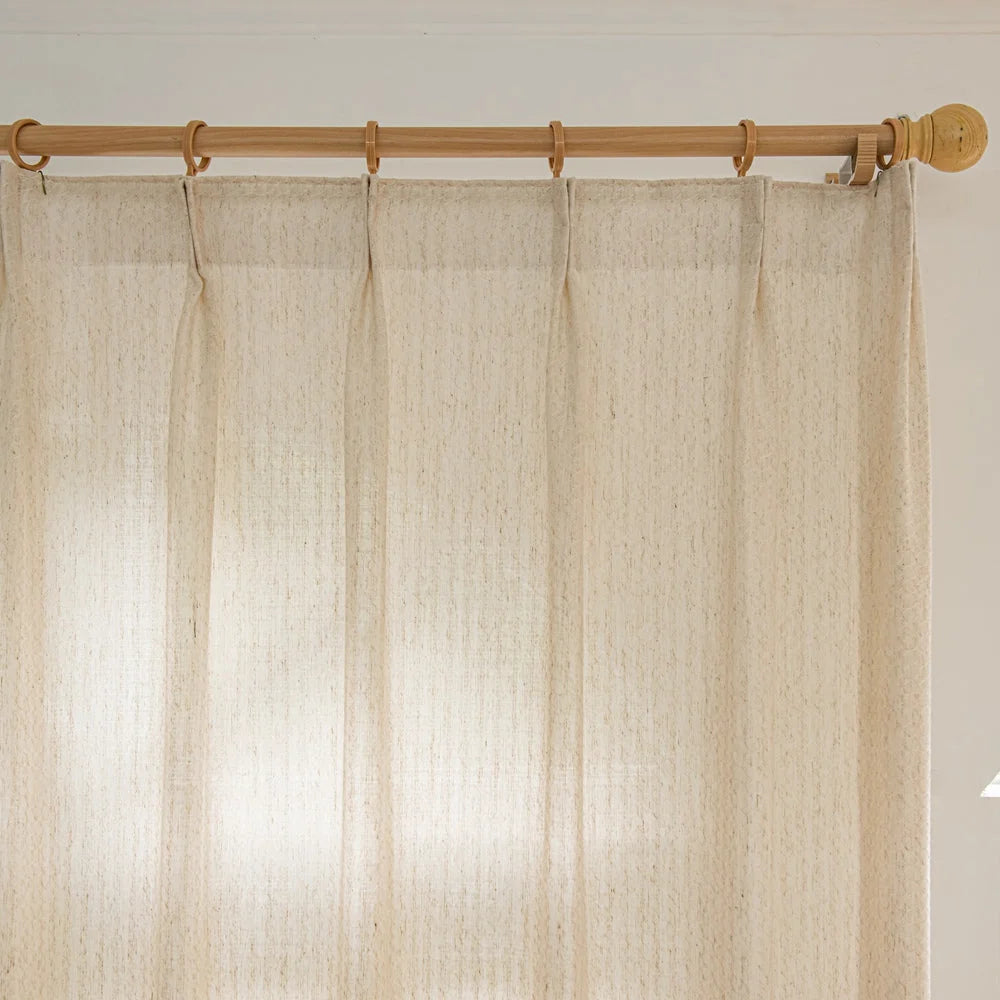 Flora-Lin Luxury Rhombus Texture Linen Curtains