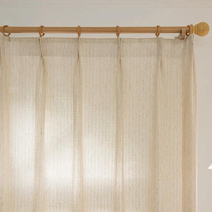 Flora-Lin Luxury Rhombus Texture Linen Curtains