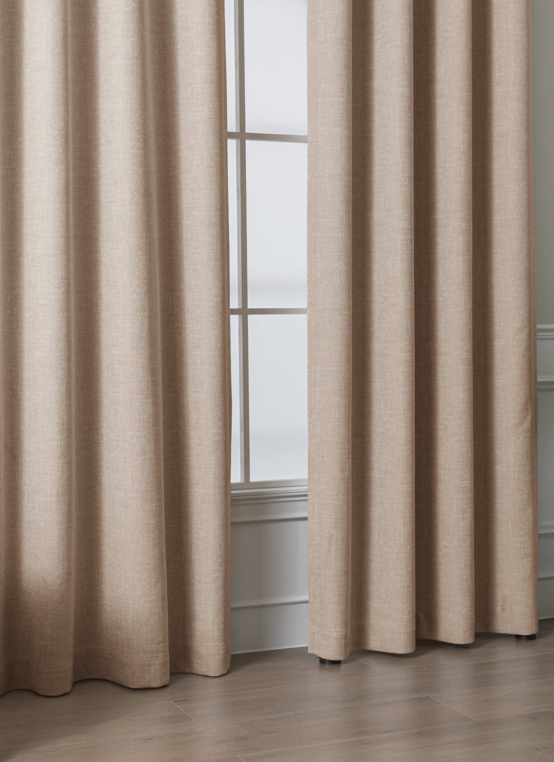 Linen 100% Blackout Curtains for Bedroom Full Light Blocking Curtains, Chenille Window Curtain for Living Room with Hooks(2 Panels, Anthracite Gray)