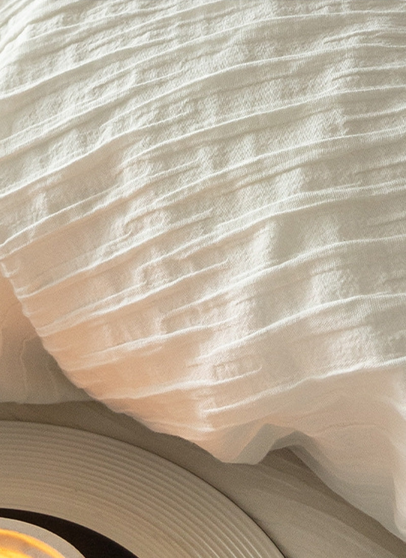 Pure Comfort Healing Cotton Bed Set – Airy Bubble Gauze & Waffle Texture for Luxury Homes & Resorts