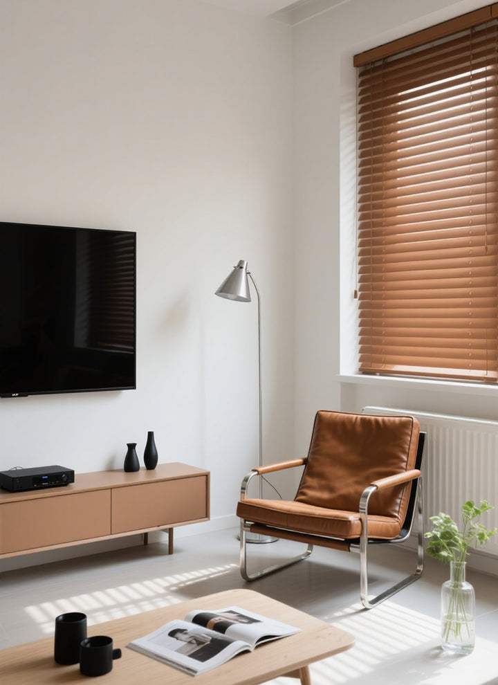 Woven wood roman shades