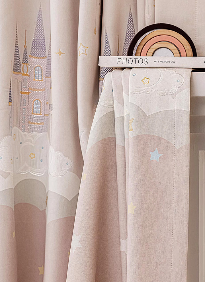 ‌Dreamy Pink Bubble Wonderland Curtains for Girls' Room