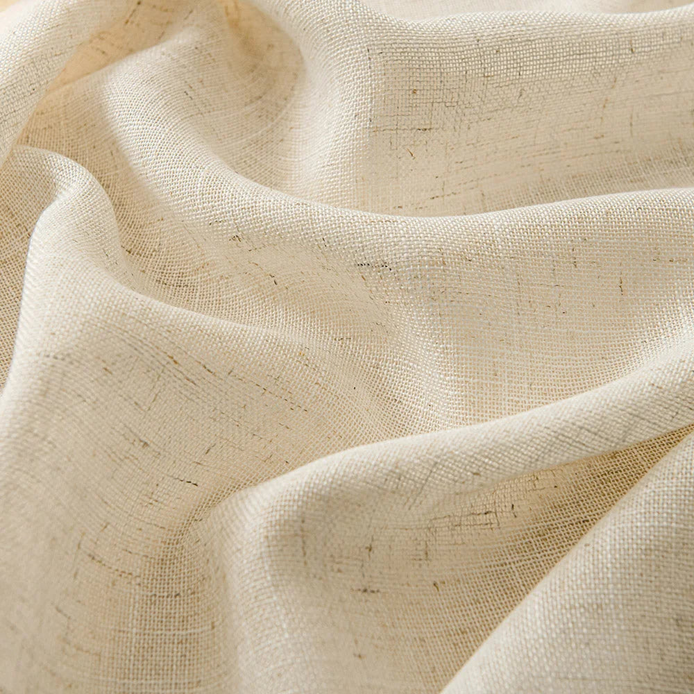 Herb-Lin Ivory Linen Sheer Curtains