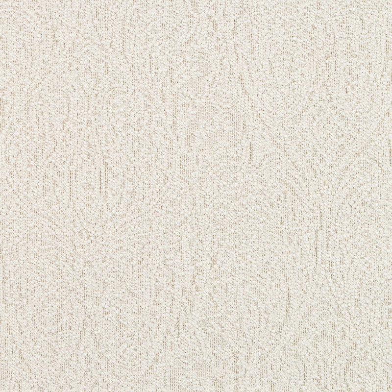 Close-up of textured beige blackout curtain fabric with subtle pattern