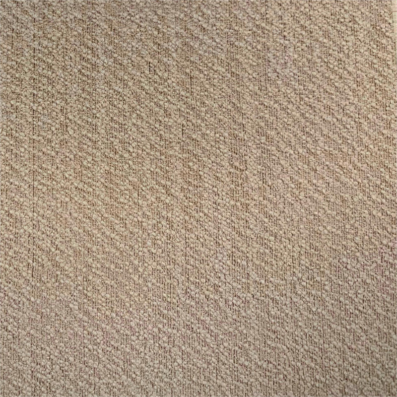 Textured beige curtain fabric with woven pattern, thermal and blackout material sample