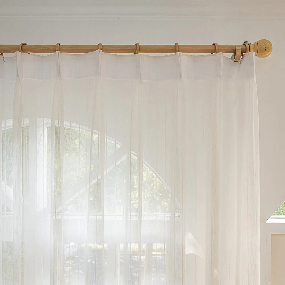Gauzy Snowflake White Sheer Curtains