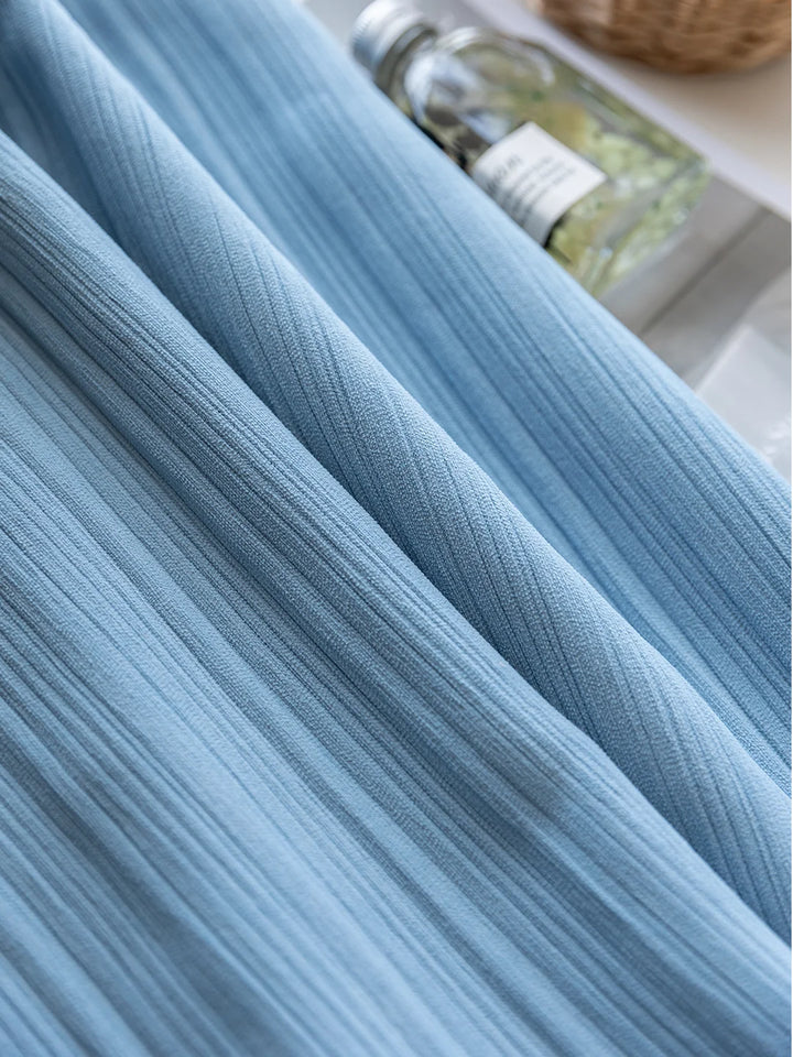 3D Vertical Stripe Texture Chenille Curtains