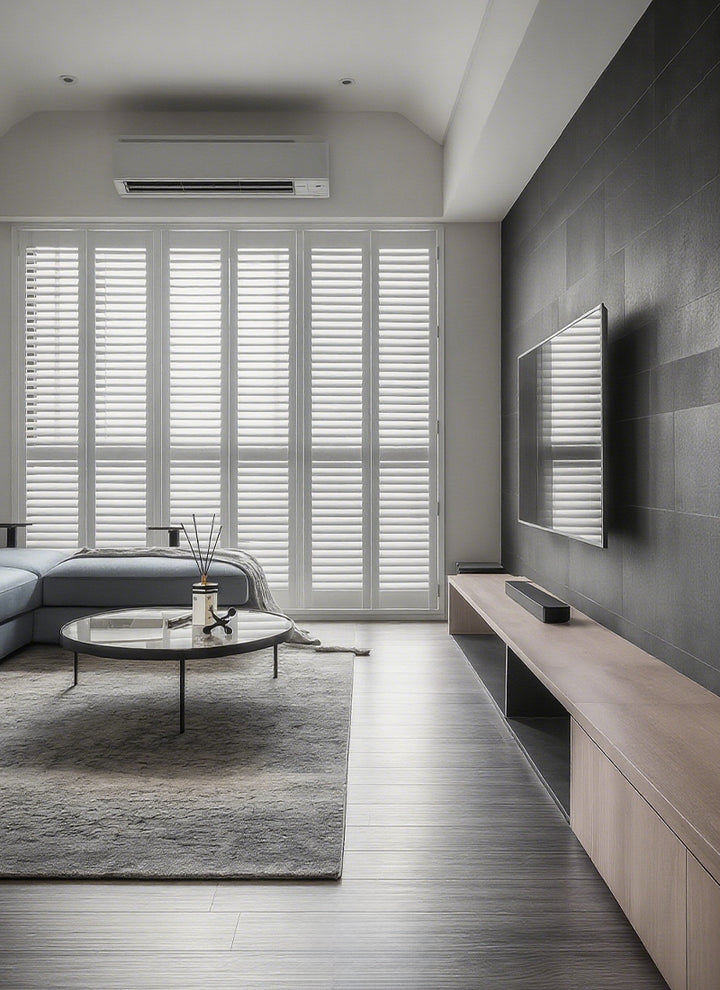 Woven wood roman shades