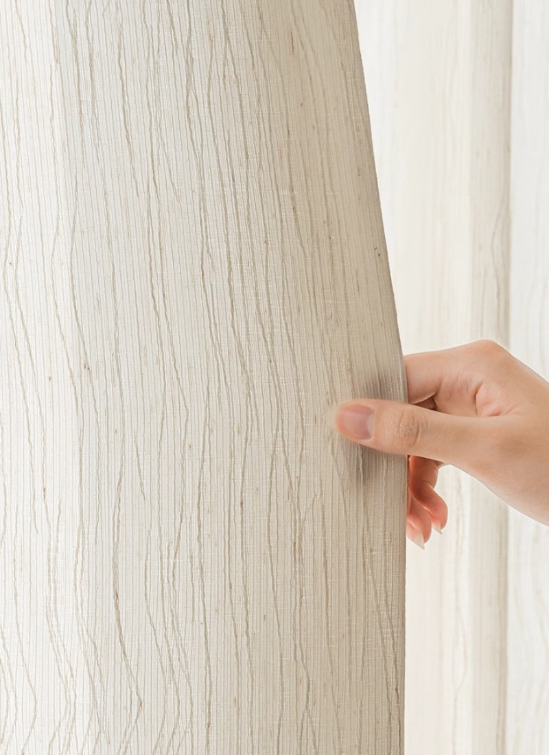 Linen Embroidered  Vertical Blinds - A Serene Blend of Nature and Artistry