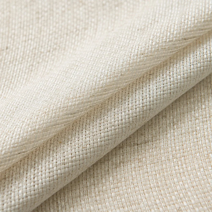Seren Natural Small Plaid Linen Drape Curtains